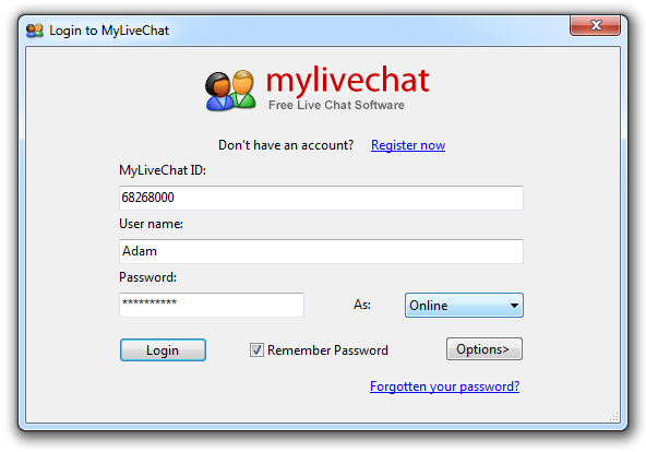 Agent Login screenshot